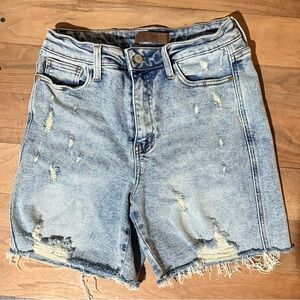 Judy Blue Light Blue Distressed Jean Shorts